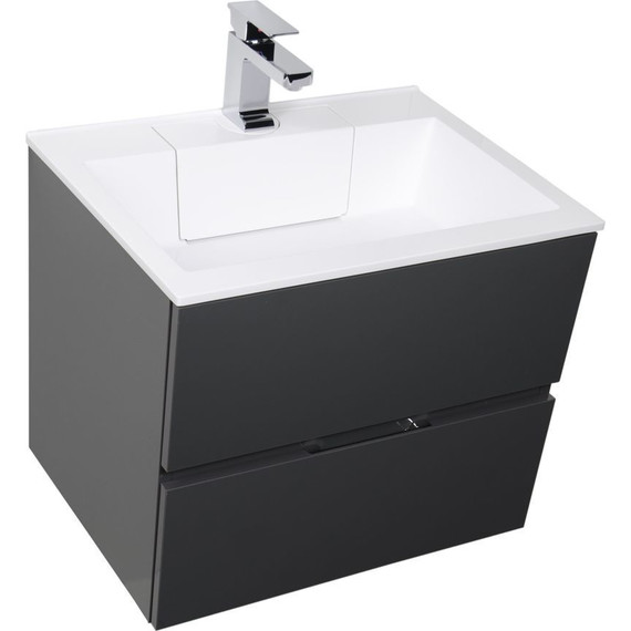 Тумба подвесная с раковиной Aquanet Алвита 70 см 183992, серый антрацит - фото, картинка 2 Тумба подвесная с раковиной Aquanet Алвита 70 см 183992, серый антрацит - фото 2