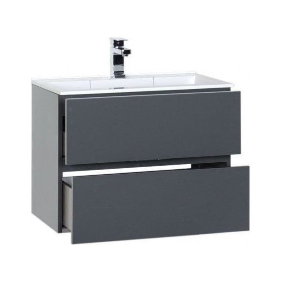 Тумба подвесная с раковиной Aquanet Алвита 70 см 183992, серый антрацит - фото, картинка 4 Тумба подвесная с раковиной Aquanet Алвита 70 см 183992, серый антрацит - фото 4