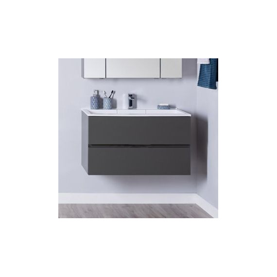 Тумба подвесная с раковиной Aquanet Алвита 90 см 240111, серый антрацит, Цвет фасада: серый - фото, картинка 6 Тумба подвесная с раковиной Aquanet Алвита 90 см 240111, серый антрацит, Цвет фасада: серый - фото 6