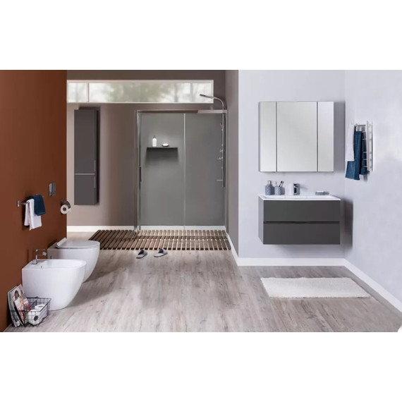 Тумба подвесная с раковиной Aquanet Алвита 90 см 240111, серый антрацит, Цвет фасада: серый - фото, картинка 8 Тумба подвесная с раковиной Aquanet Алвита 90 см 240111, серый антрацит, Цвет фасада: серый - фото 8