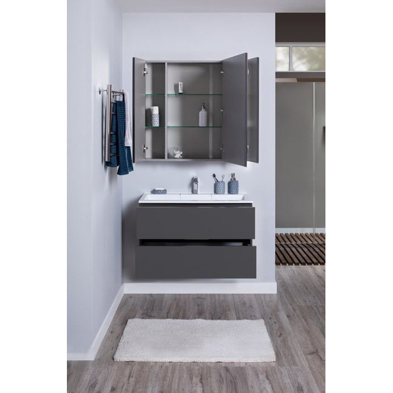 Тумба подвесная с раковиной Aquanet Алвита 90 см 240111, серый антрацит, Цвет фасада: серый - фото, картинка 9 Тумба подвесная с раковиной Aquanet Алвита 90 см 240111, серый антрацит, Цвет фасада: серый - фото 9