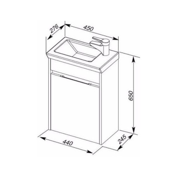 Тумба подвесная с раковиной Aquanet Дувр 45 см 182607, белый - фото, картинка 9 Тумба подвесная с раковиной Aquanet Дувр 45 см 182607, белый - фото 9