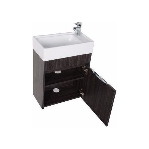 Тумба подвесная с раковиной Aquanet Лидс 50 см 182744, эвкалипт мистери, Цвет фасада: тёмное дерево - фото, картинка 3 Тумба подвесная с раковиной Aquanet Лидс 50 см 182744, эвкалипт мистери, Цвет фасада: тёмное дерево - фото 3