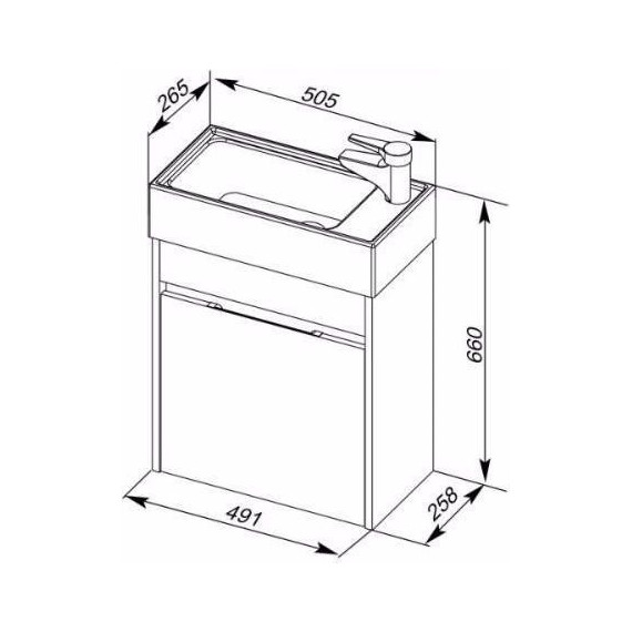 Тумба подвесная с раковиной Aquanet Лидс 50 см 182744, эвкалипт мистери, Цвет фасада: тёмное дерево - фото, картинка 8 Тумба подвесная с раковиной Aquanet Лидс 50 см 182744, эвкалипт мистери, Цвет фасада: тёмное дерево - фото 8