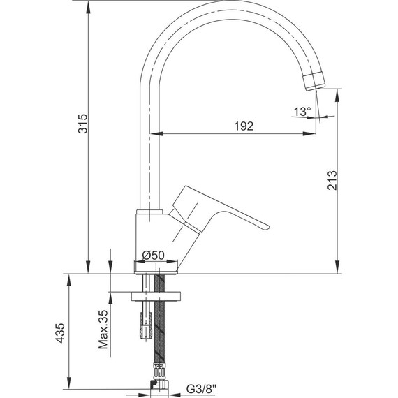 Смеситель для кухни E.C.A. Niobe 102118098EX - фото 4