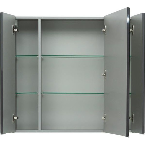 Зеркало-шкаф Aquanet Алвита 90 см 240110, серый антрацит - фото, картинка 4 Зеркало-шкаф Aquanet Алвита 90 см 240110, серый антрацит - фото 4