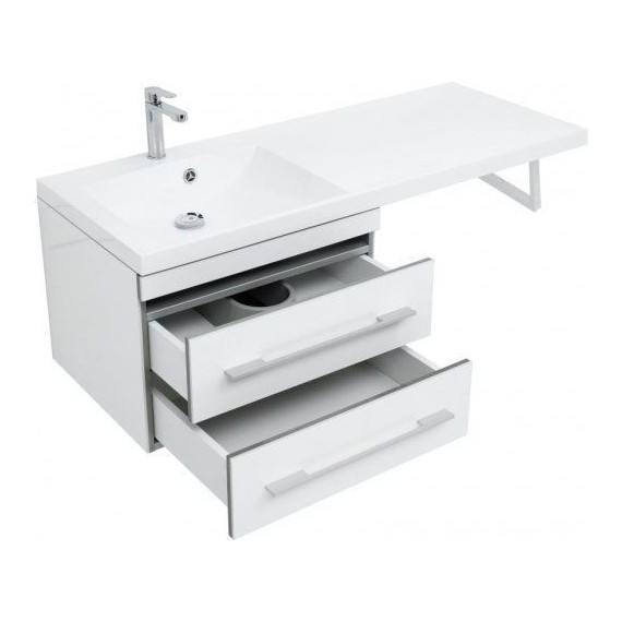 Тумба подвесная с раковиной-столешницей Aquanet Верона 120 см 176667 L, белый - фото 10