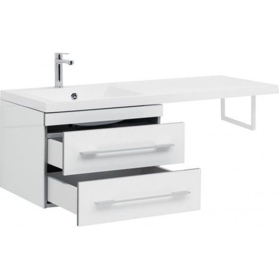 Тумба подвесная с раковиной-столешницей Aquanet Верона 120 см 176667 L, белый - фото 9