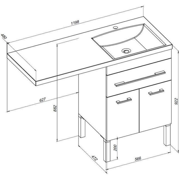 Тумба напольная с раковиной-столешницей Aquanet Верона 120 см 182507 R, белый - фото, картинка 13 Тумба напольная с раковиной-столешницей Aquanet Верона 120 см 182507 R, белый - фото 13