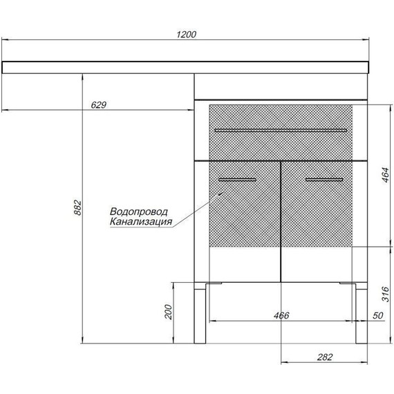 Тумба напольная с раковиной-столешницей Aquanet Верона 120 см 182507 R, белый - фото, картинка 14 Тумба напольная с раковиной-столешницей Aquanet Верона 120 см 182507 R, белый - фото 14
