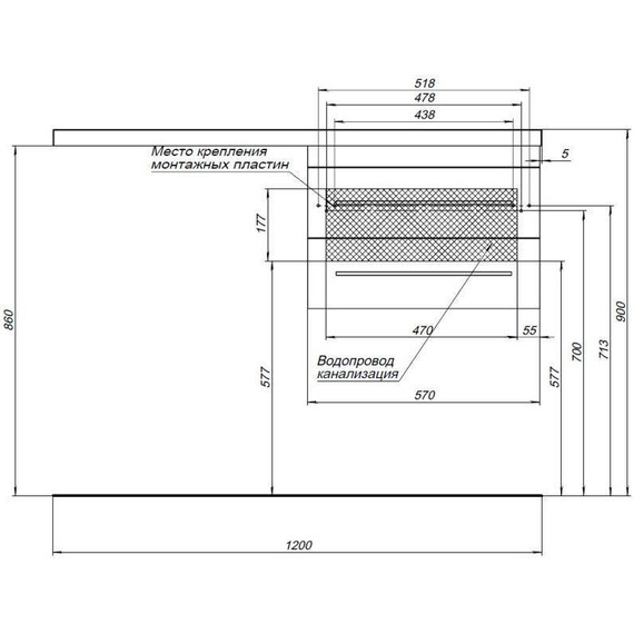 Тумба подвесная с раковиной-столешницей Aquanet Верона 120 см 239568 R, белый - фото 17