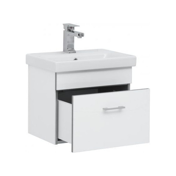 Тумба подвесная с раковиной Aquanet Верона 50 см (Moduo Slim) 246951, белый - фото 4