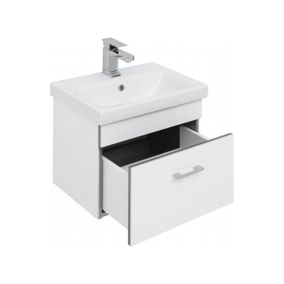 Тумба подвесная с раковиной Aquanet Верона 50 см (Moduo Slim) 246951, белый - фото 8