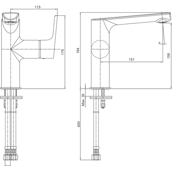 Смеситель для раковины E.C.A. Luna 102108955EX - фото 5