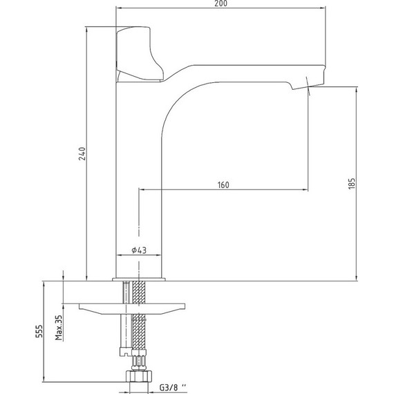 Смеситель для раковины E.C.A. Myra 102108983HEX - фото 4