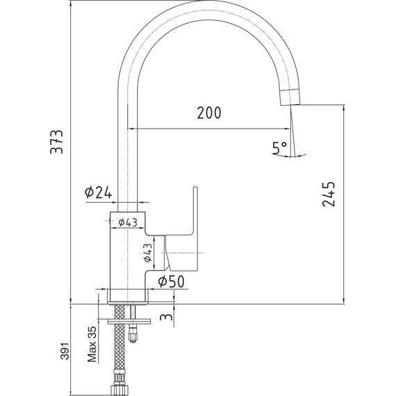 Смеситель для кухни E.C.A. Nita 102118080EX - фото 6