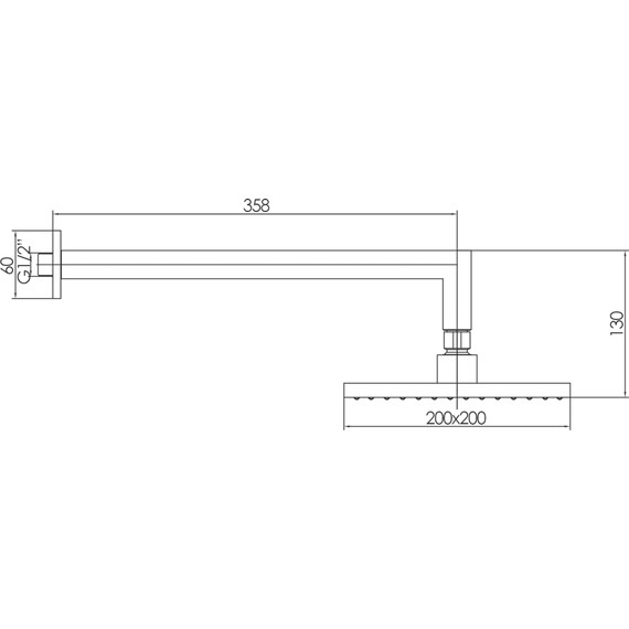 Верхний душ E.C.A. Tiera 102145031EX 200х200 мм - фото 2