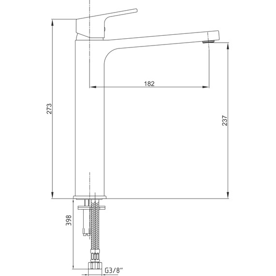 Смеситель для раковины высокий E.C.A. Tiera 103588002EX, черный/хром - фото 4