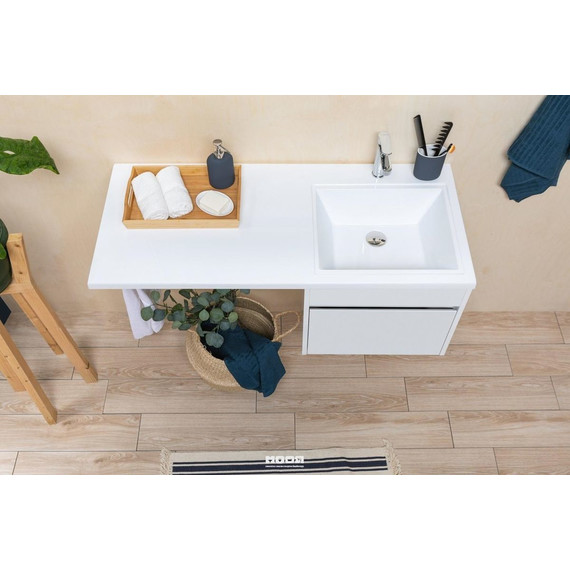 Тумба подвесная с раковиной-столешницей Aquanet Токио 110 см 236915 R, белый - фото, картинка 15 Тумба подвесная с раковиной-столешницей Aquanet Токио 110 см 236915 R, белый - фото 15