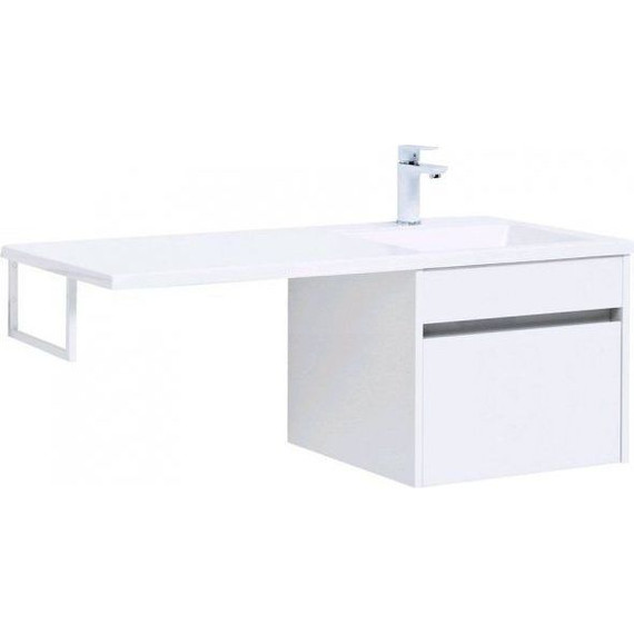 Тумба подвесная с раковиной-столешницей Aquanet Токио 110 см 236915 R, белый - фото, картинка 3 Тумба подвесная с раковиной-столешницей Aquanet Токио 110 см 236915 R, белый - фото 3