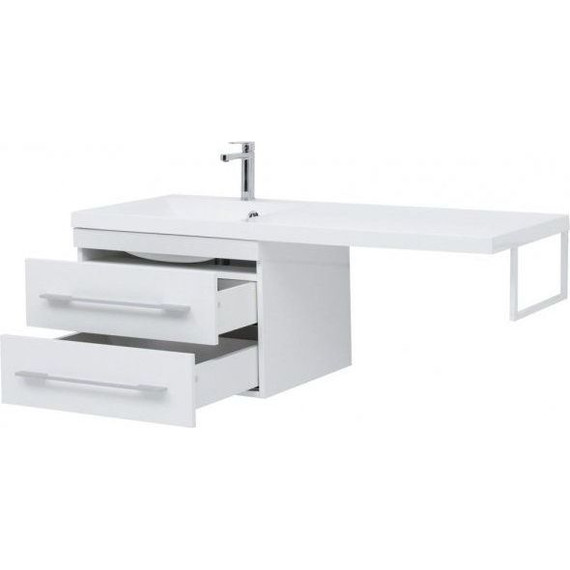 Тумба подвесная с раковиной-столешницей Aquanet Нота 120 см 171483 L, белый - фото 12