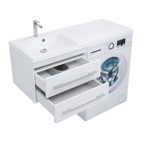 Тумба подвесная с раковиной-столешницей Aquanet Нота 120 см 171483 L, белый - фото 14