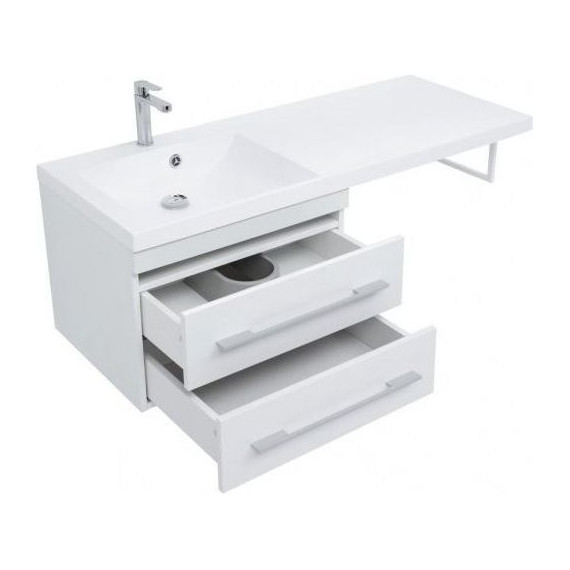 Тумба подвесная с раковиной-столешницей Aquanet Нота 120 см 171483 L, белый - фото 5