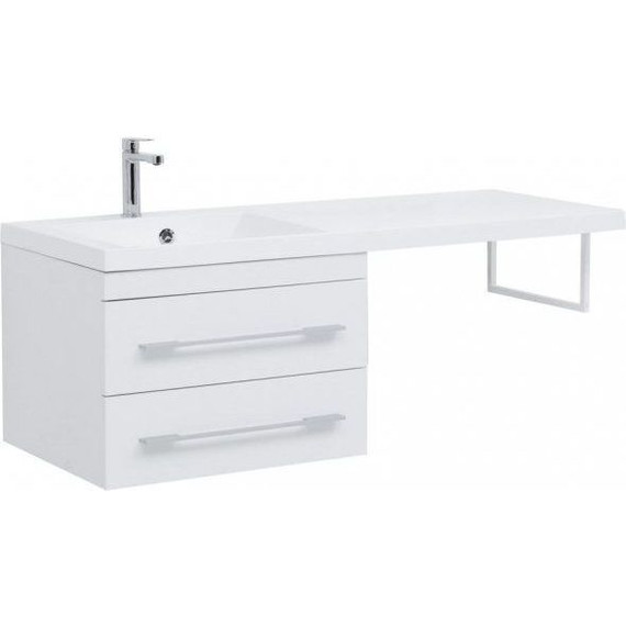 Тумба подвесная с раковиной-столешницей Aquanet Нота 120 см 171483 L, белый - фото 6