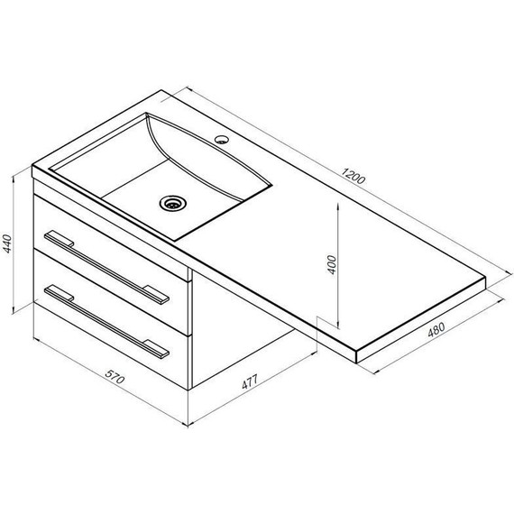 Тумба подвесная с раковиной-столешницей Aquanet Нота 120 см 171483 R, белый - фото 16