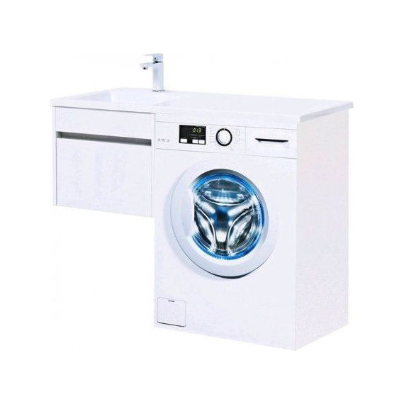 Тумба подвесная с раковиной-столешницей Aquanet Токио 110 см 236915 L, белый - фото 10