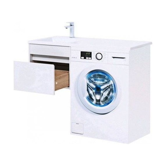 Тумба подвесная с раковиной-столешницей Aquanet Токио 110 см 236915 L, белый - фото 11