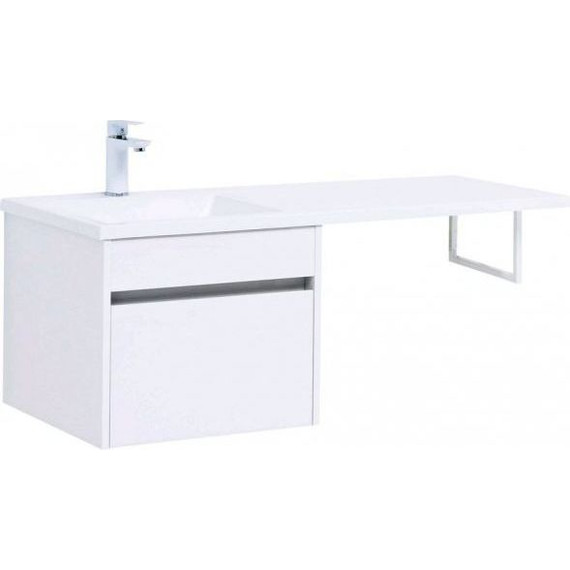 Тумба подвесная с раковиной-столешницей Aquanet Токио 110 см 236915 L, белый - фото 3