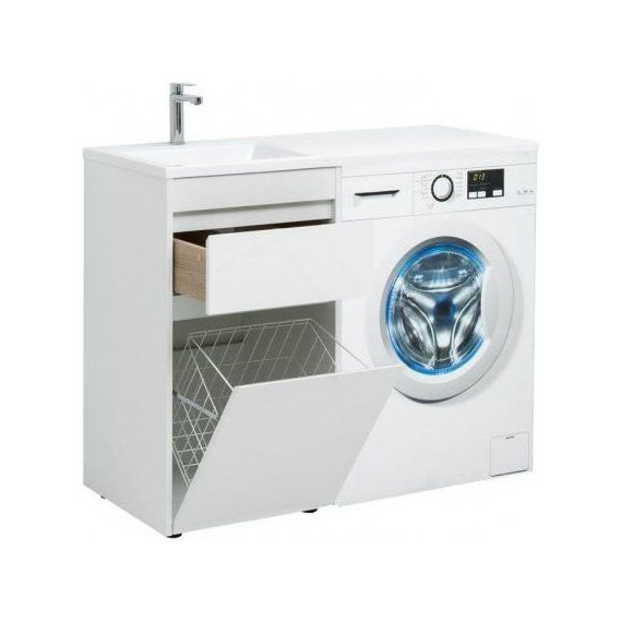 Тумба напольная с раковиной-столешницей Aquanet Токио 110 см 239289 L, белый - фото 3