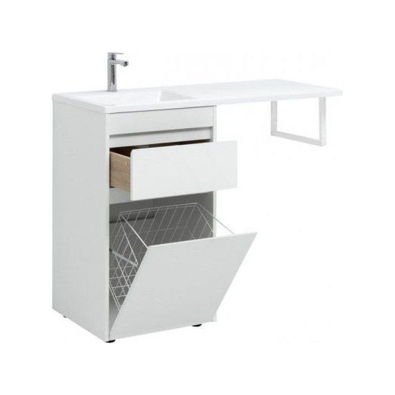 Тумба напольная с раковиной-столешницей Aquanet Токио 110 см 239289 L, белый - фото 5