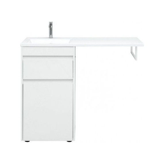 Тумба напольная с раковиной-столешницей Aquanet Токио 110 см 239289 L, белый - фото 6