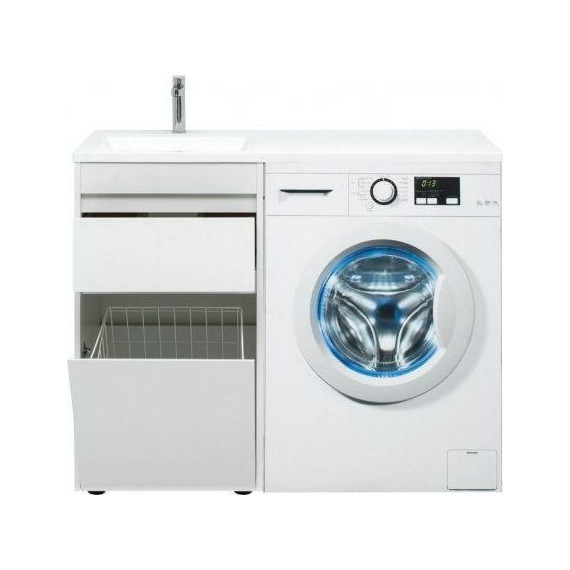 Тумба напольная с раковиной-столешницей Aquanet Токио 110 см 239289 L, белый - фото 9