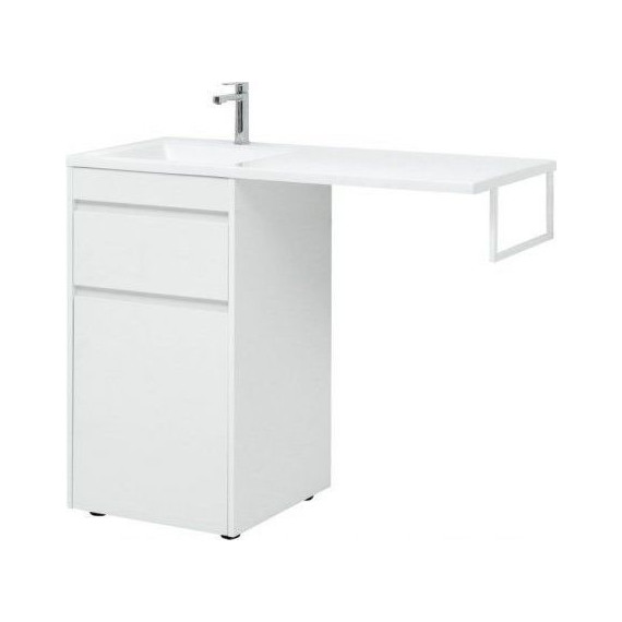 Тумба напольная с раковиной-столешницей Aquanet Токио 110 см 239289 L, белый - фото 10