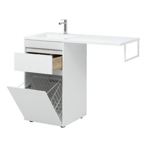 Тумба напольная с раковиной-столешницей Aquanet Токио 110 см 239289 L, белый - фото 11