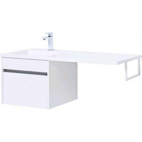 Тумба подвесная с раковиной-столешницей Aquanet Токио 110 см 236915 L, белый - фото 6