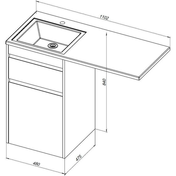 Тумба напольная с раковиной-столешницей Aquanet Токио 110 см 239289 R, белый - фото 17