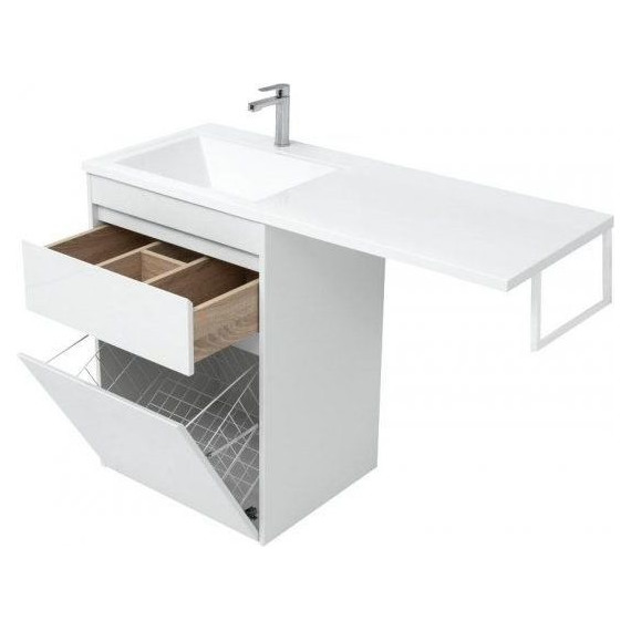 Тумба напольная с раковиной-столешницей Aquanet Токио 120 см 239290 L, белый - фото 4