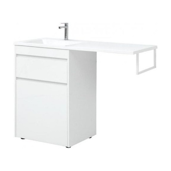 Тумба напольная с раковиной-столешницей Aquanet Токио 120 см 239290 L, белый - фото 5