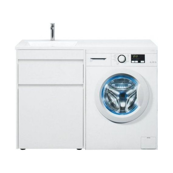 Тумба напольная с раковиной-столешницей Aquanet Токио 120 см 239290 L, белый - фото 13