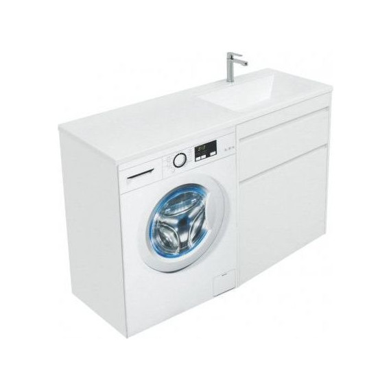 Тумба напольная с раковиной-столешницей Aquanet Токио 130 см 239291 R, белый - фото 9