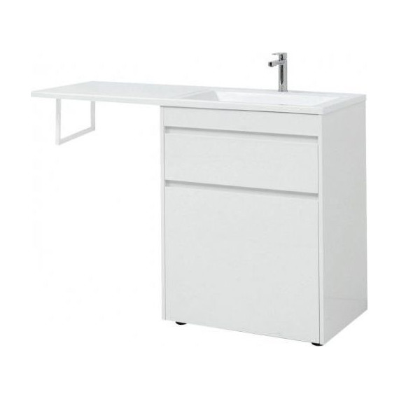 Тумба напольная с раковиной-столешницей Aquanet Токио 130 см 239291 R, белый - фото 11