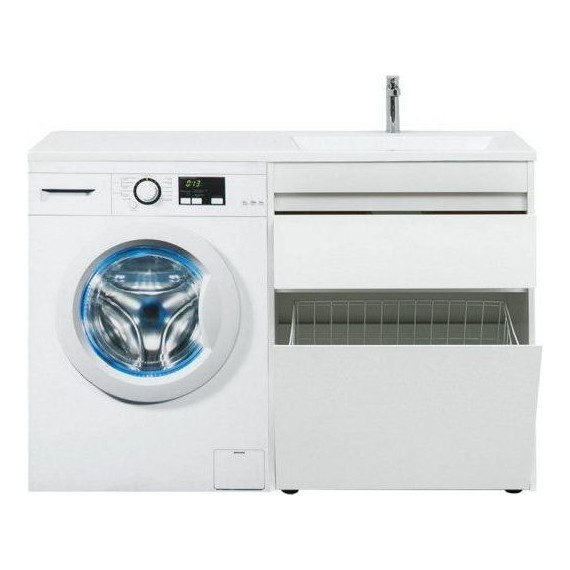 Тумба напольная с раковиной-столешницей Aquanet Токио 130 см 239291 R, белый - фото 14