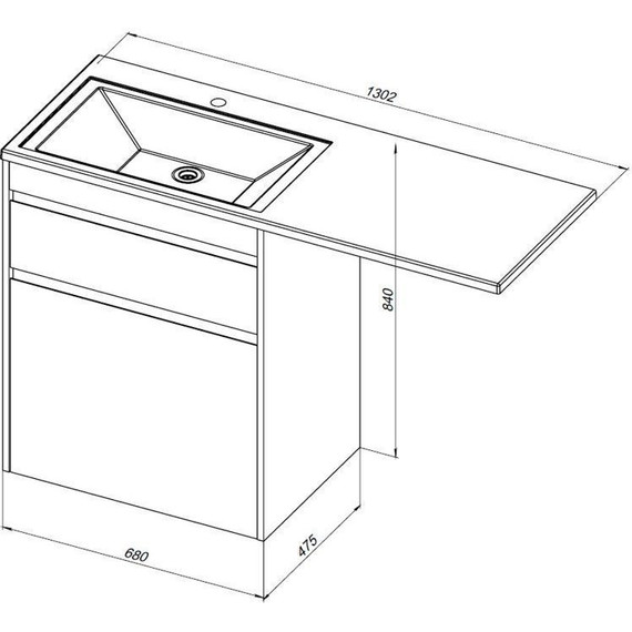 Тумба напольная с раковиной-столешницей Aquanet Токио 130 см 239291 R, белый - фото 17