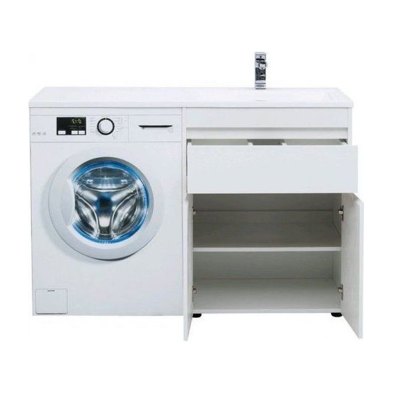 Тумба напольная с раковиной-столешницей Aquanet Токио 130 см 237746 R, белый - фото 9