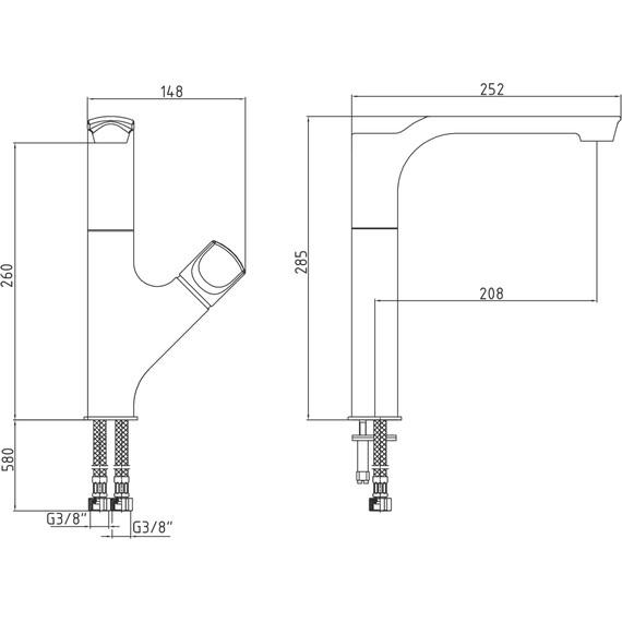 Смеситель для кухни E.C.A. Myra 102118063HEX - фото 3