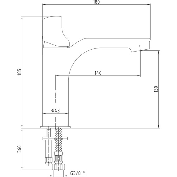Смеситель для раковины E.C.A. Myra 104108986EX, белый - фото 3
